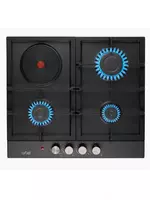  Встраиваемая варочная панель (комбинированная) Artel Classico A63-0420  3 конф. газ  1 электро  электроподжиг  г/к (Черная) - 