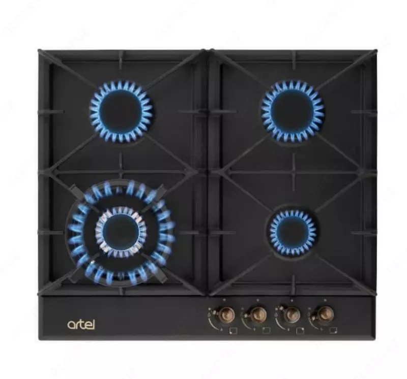Встраиваемая варочная панель (газовая) Artel Retro  A64-1330  WOK  4 конф.  электроподжиг  г/к (Черная/медь)