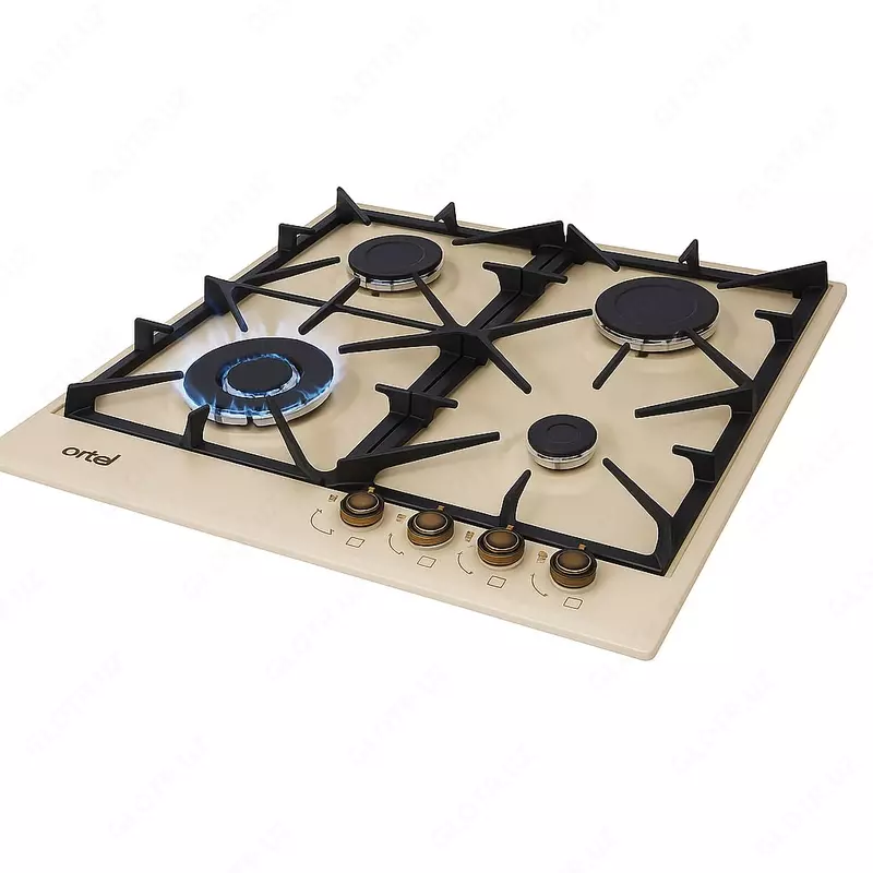  Ornatilgan plita (gazli) Artel Retro  A64-1330  WOK  4 konf.  elektr ateşleme  g/k (Bej/mis) - 