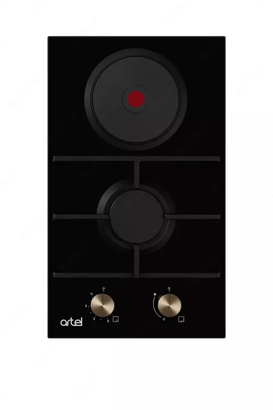 Встраиваемая варочная панель (комбинированная) "Artel" Premio A31-0720, 1 конф газ., 1 электро, электроподжиг (Черная)