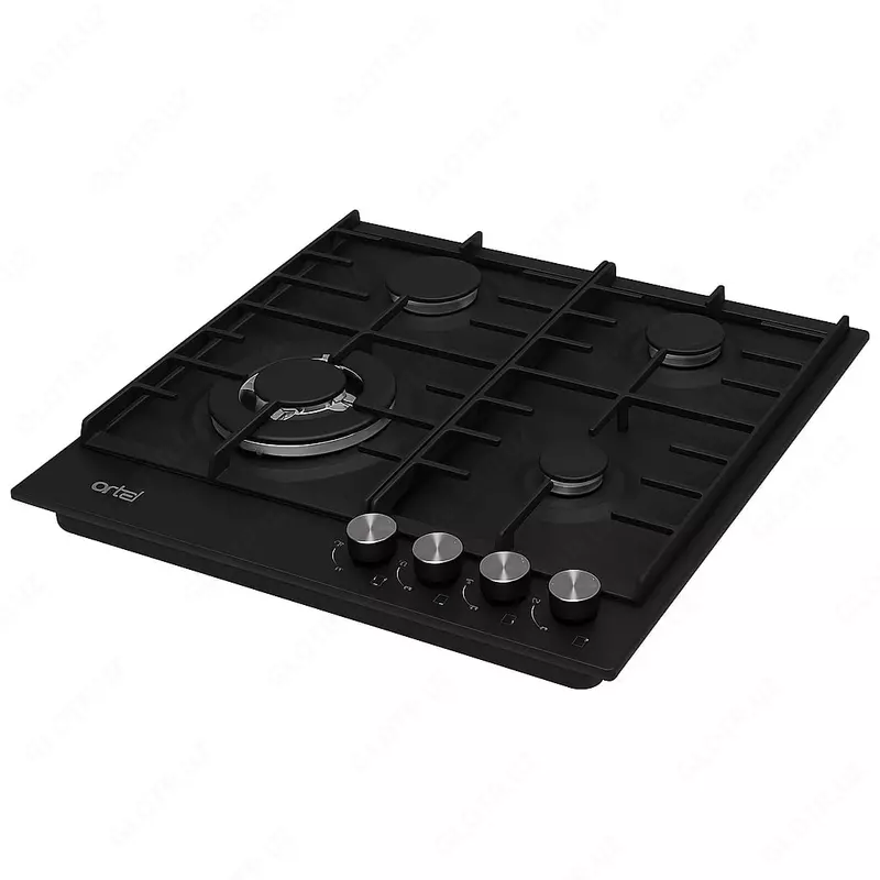 Встраиваемая варочная панель (газовая) "Artel" Premio A64-1730, WOK, 4 конф., электроподжиг, г/к (Черная)