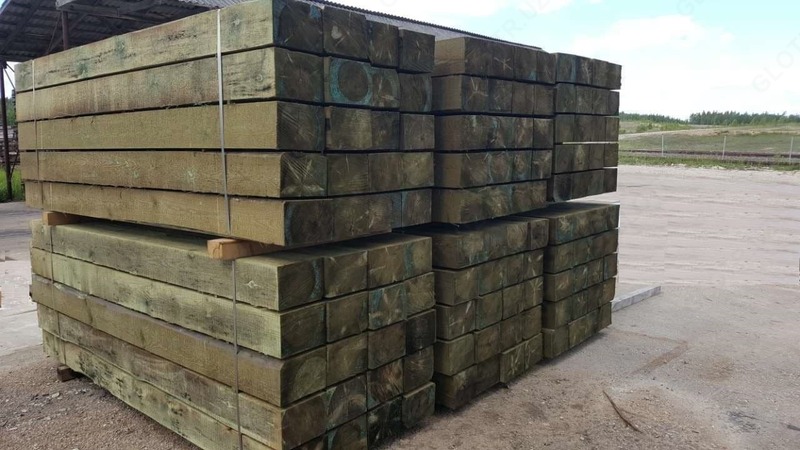  Брусья деревянные пропитанные под стрелочные переводы жд пути Б2 (160мм Х 230мм) - 