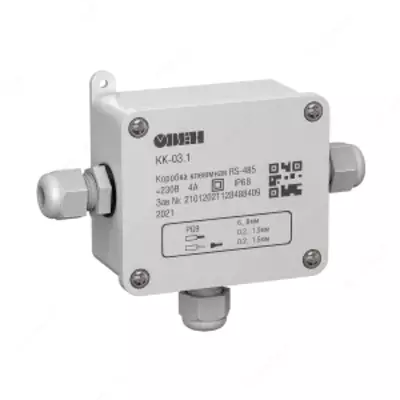 Коробка клеммная КК-03 для разветвления интерфейса RS-485, а также сетей 230 В 4 А