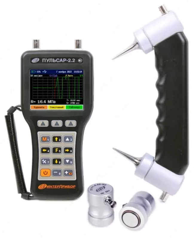 Дефектоскоп с визуализацией сигналов "ПУЛЬСАР"2.2" версия 2, ультразвуковой прибор для контроля прочности (сквозное прозвучивание)
