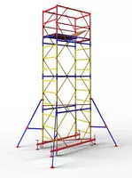 Вышка тура (леса на колесах) с деревянным настилом в комплекте