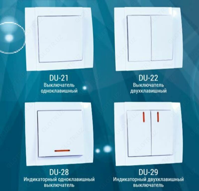 Выключатель DUSEL VKL DU-22 внутренний  двухклавишный