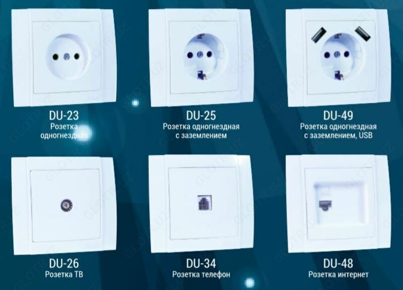  Розетка DUSEL DU-34 с разъемами для домашней сети - 