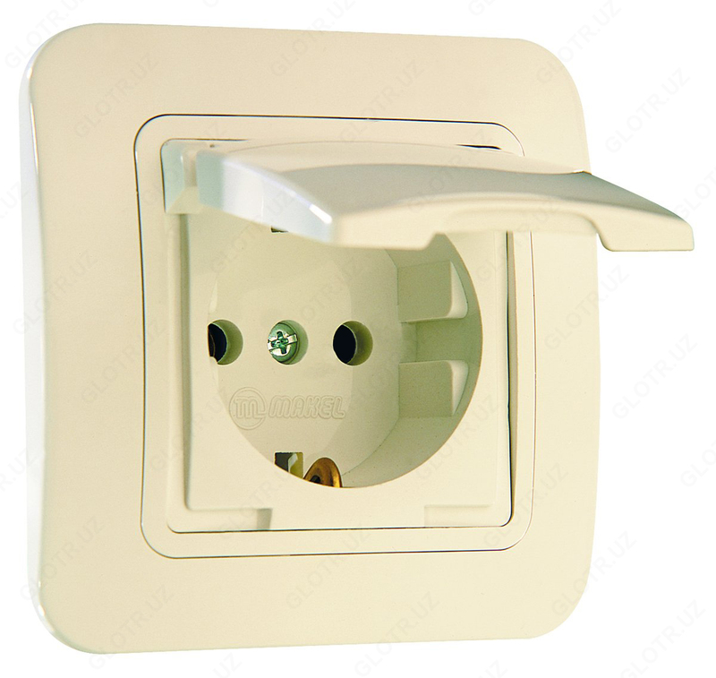 Розетка 1 c крышкой DU-45