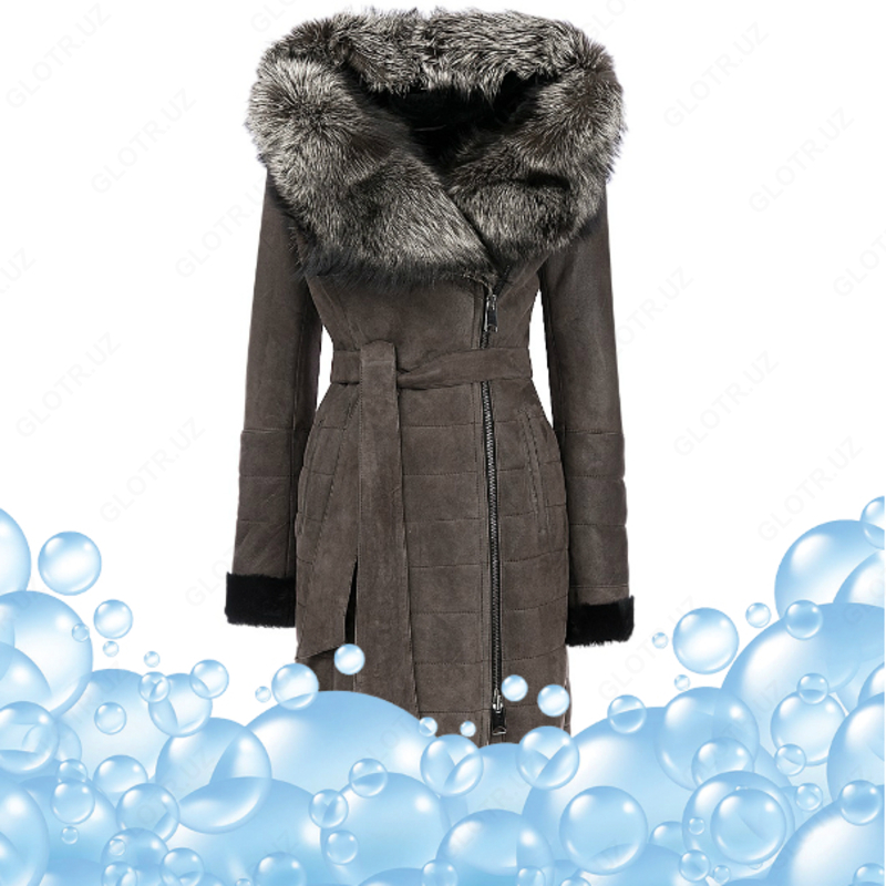 Услуга по химчистке пальто с отделкой из меха и кожи - 100 000 сум