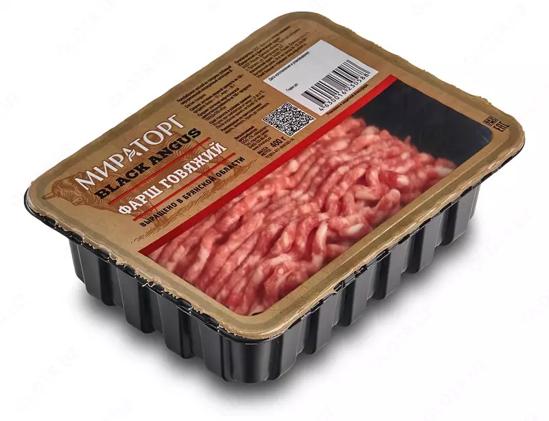 Qiyma marmar mol go'shti Miratorg "qora Angus" (400 gr)