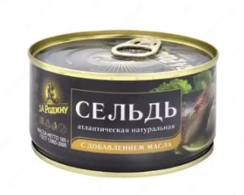 "Vatan uchun" (185 gr)yog'i qo'shilishi bilan tabiiy Atlantika ringa