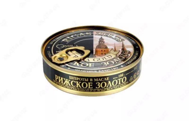"Riga Gold" yog'idagi sprats (160 g)