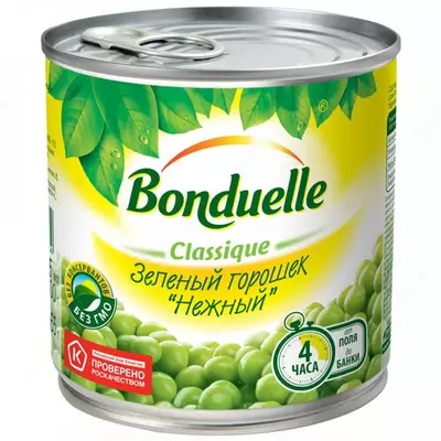 Зеленый горошек "Нежный" "Bonduelle" 400г
