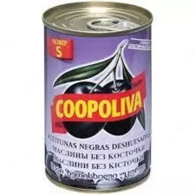 Испанские черные маслины без косточки "Coopoliva" (300г)