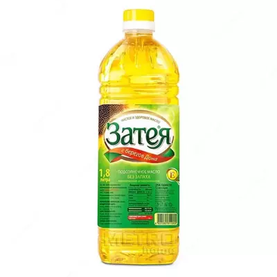 Qayta qilingan Затея kungaboqar yog'i, 1,8 l