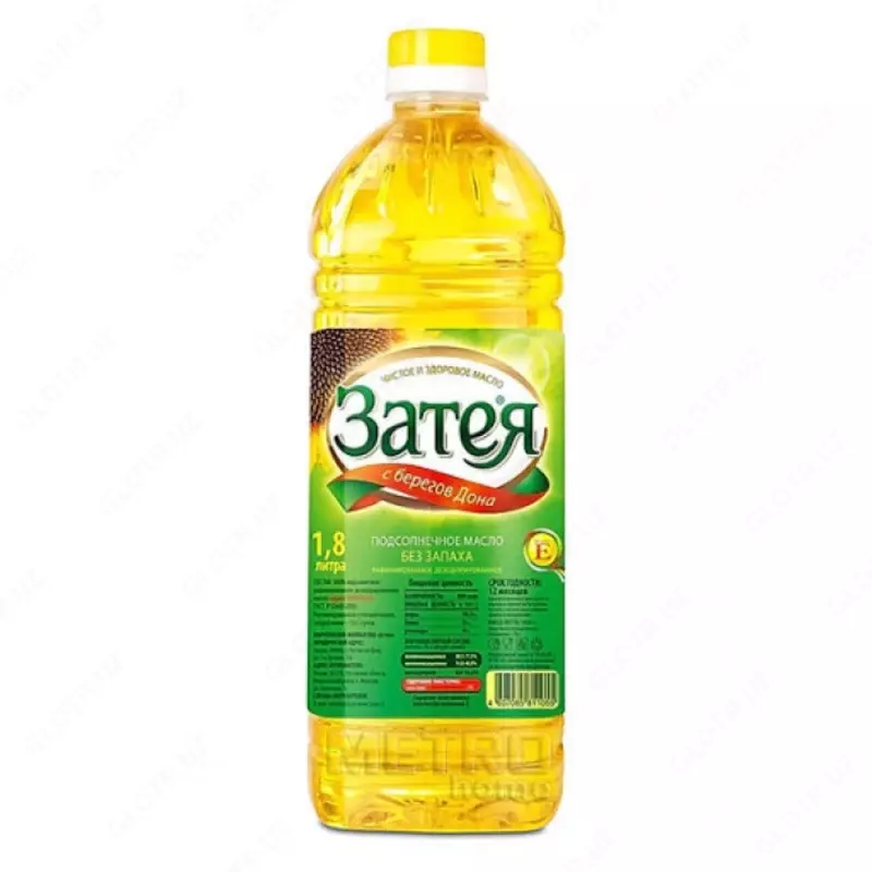 Qayta qilingan Затея kungaboqar yog'i, 1,8 l