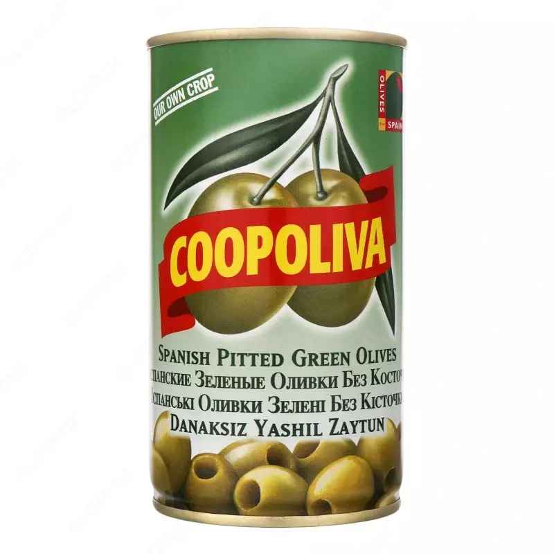 Испанские зеленые оливки без косточки "Coopoliva" (370 г)