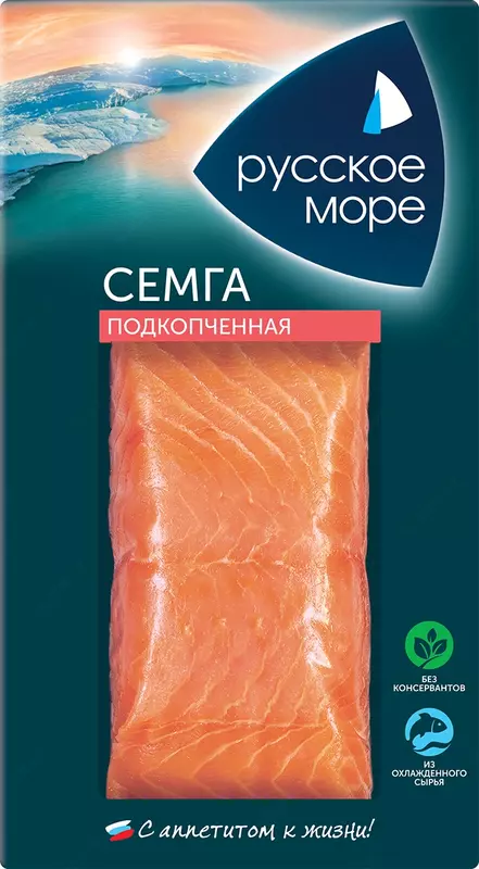 Семга Русское море филе-кусок подкопченая 300г