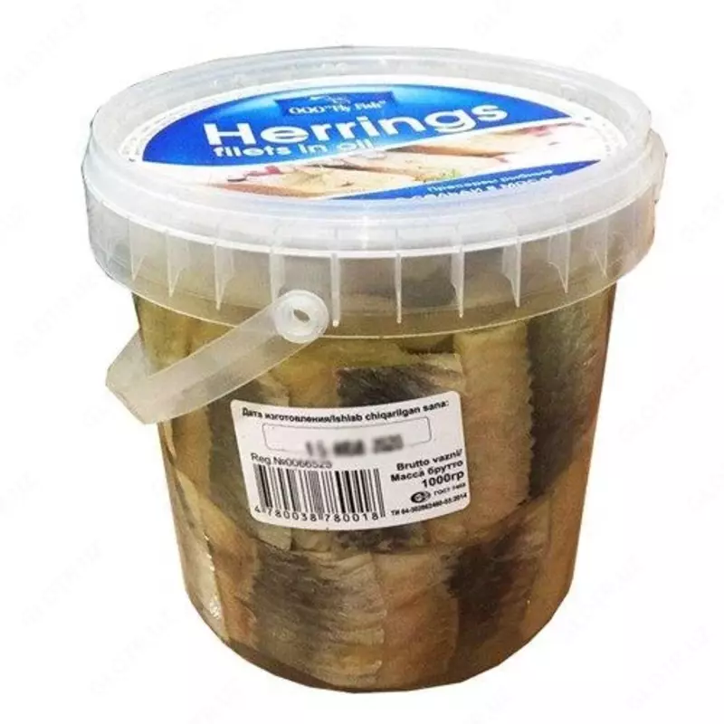 Seld "Fly Fish Herrings" fileto-yog'da bo'laklar (1000 gr)