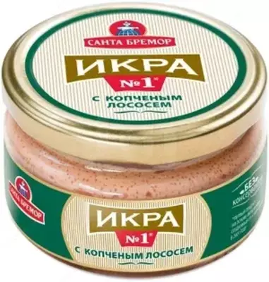 "Santa Bremor" dudlangan losos bilan mazali ikra (180 gr)