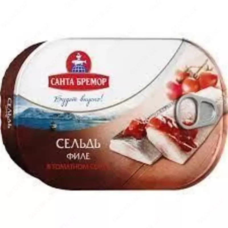 Сельдь филе Санта Бремор в томатном соусе (190г)