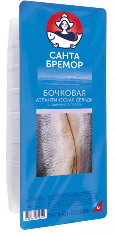 Санта Бремор Сельдь бочковая слабосоленая 850гр - 55 000 сум