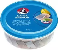 Филе-кусочки сельди "Санта Бремор" "Селедочка к картошке" "Традиционные" 500г - 42 000 сум