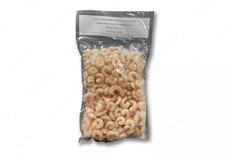 Креветка коктейльная чищеная  вареная 100-200  1 кг упаковка 100-200