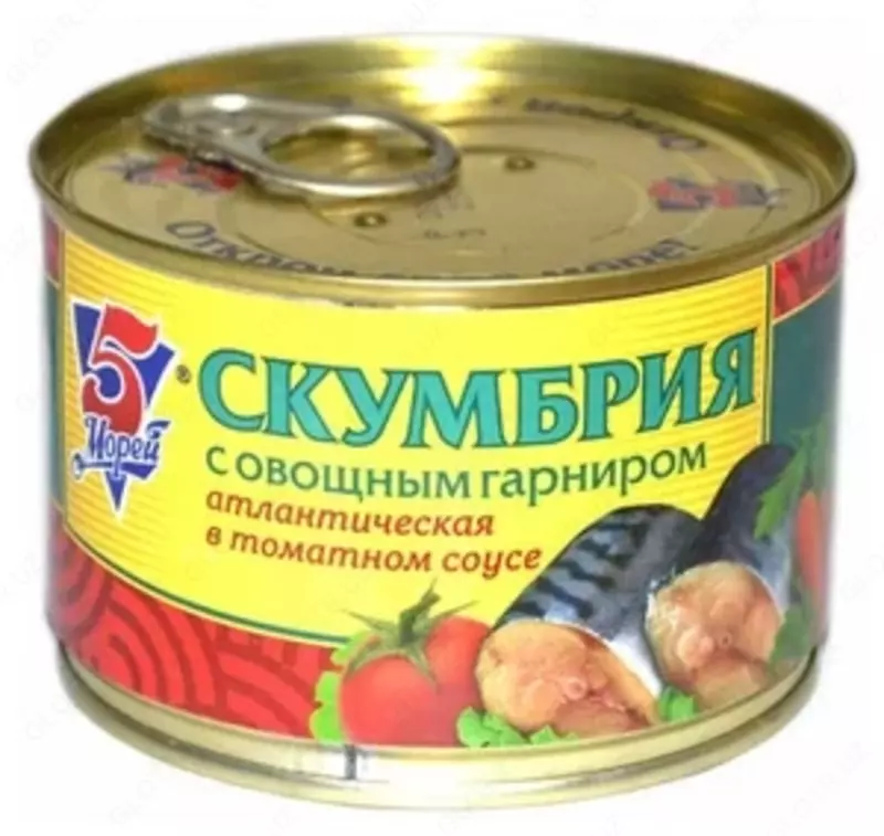 5 Морей скумбрия в томатном соусе с овощным гарниром, 250 г