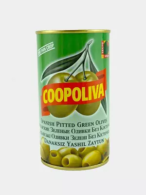 Зеленые оливки без косточки "Coopoliva" 300 г