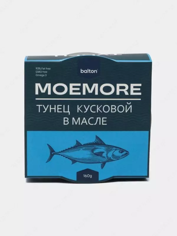 Кусковой тунец в масле MOEMORE, консерва, 160 г