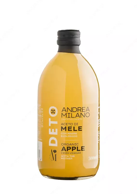 Уксус органический яблочный нефильтрованный DETO 5%, Andrea Milano, 500 мл