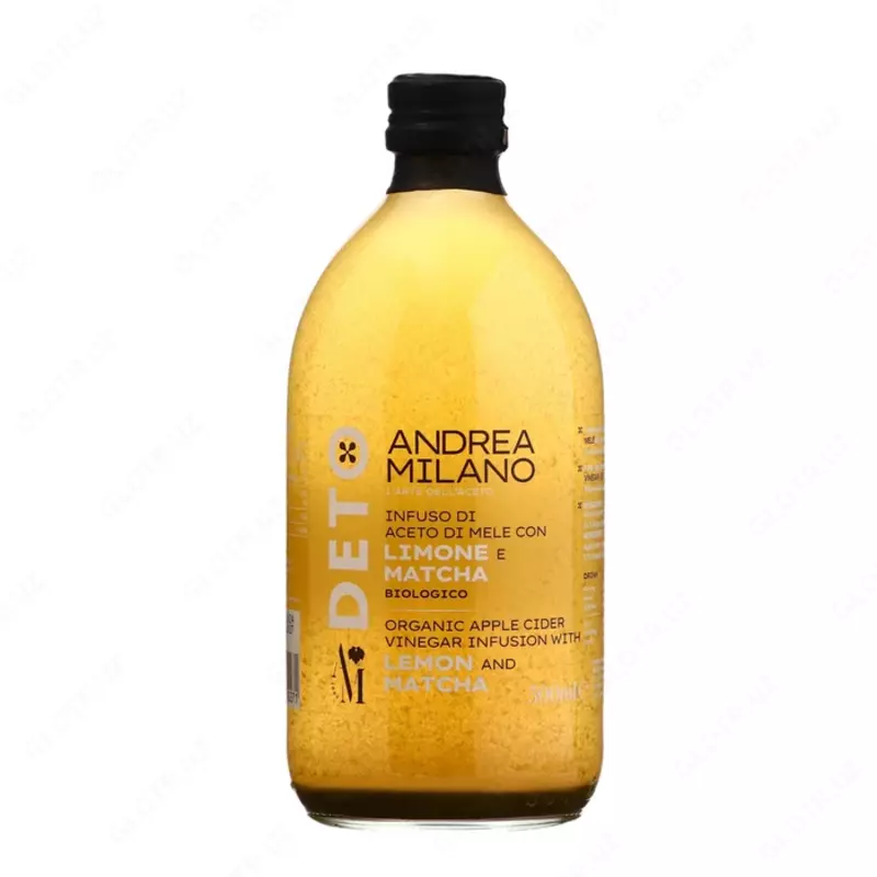 Sirka ANDREA MILANO DATA olma ORGANIC limon va matcha choyi bilan filtrlanmagan 500ml