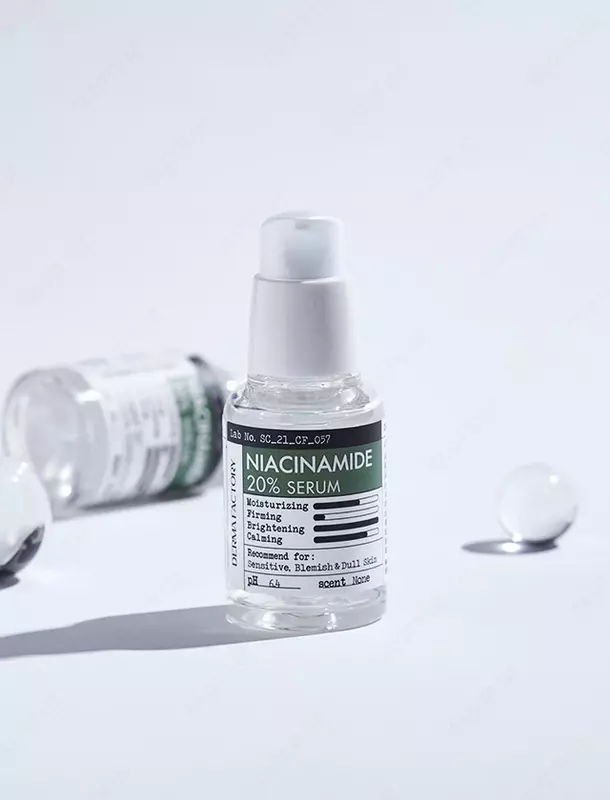 Осветляющая и успокаивающая Сыворотка Для Лица С Ниацинамидом Derma Factory Niacinamide 20% Serum