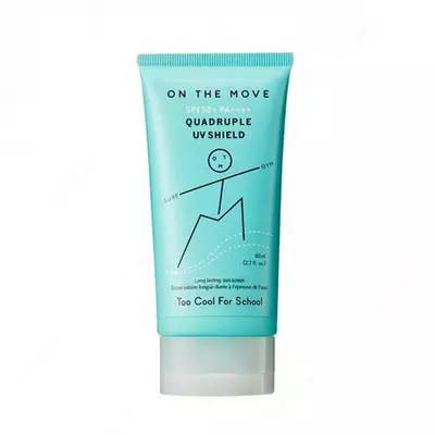 Стойкий солнцезащитный крем Too Cool For School On The Move Quadruple UV Shield SPF50+ PA++++