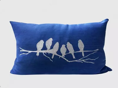 Подушка декоративная с вышивкой "Птички"