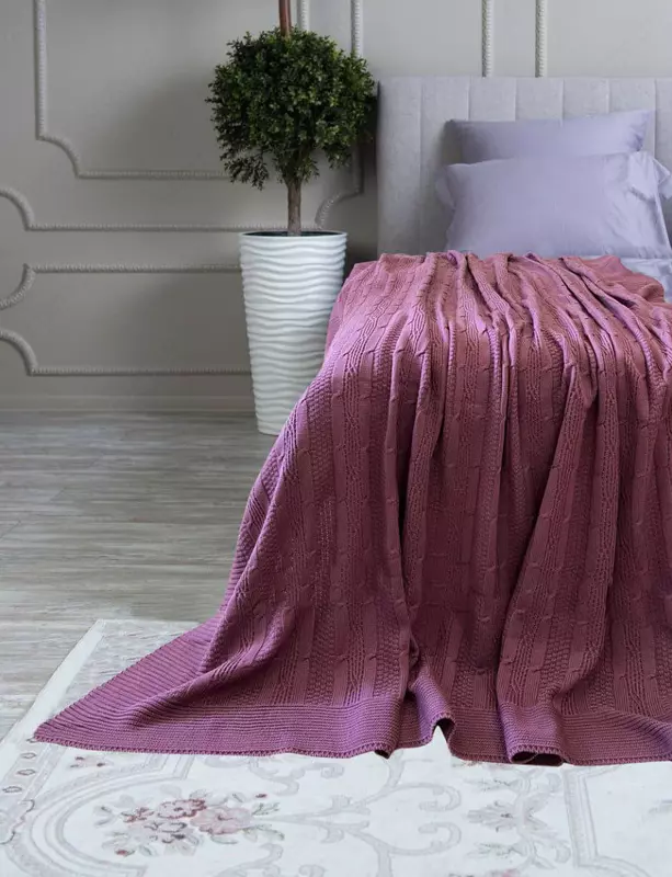 Уютный вязанный плед Ema Home 160 х 220 см (Ассортимент)