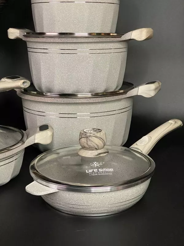 Набор кастрюль с гранитным покрытием от Life Smile