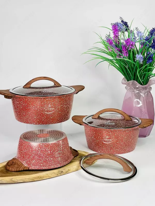 Набор кастрюль с гранитным покрытием от Life Smile