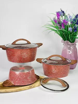 Набор кастрюль с гранитным покрытием от Life Smile