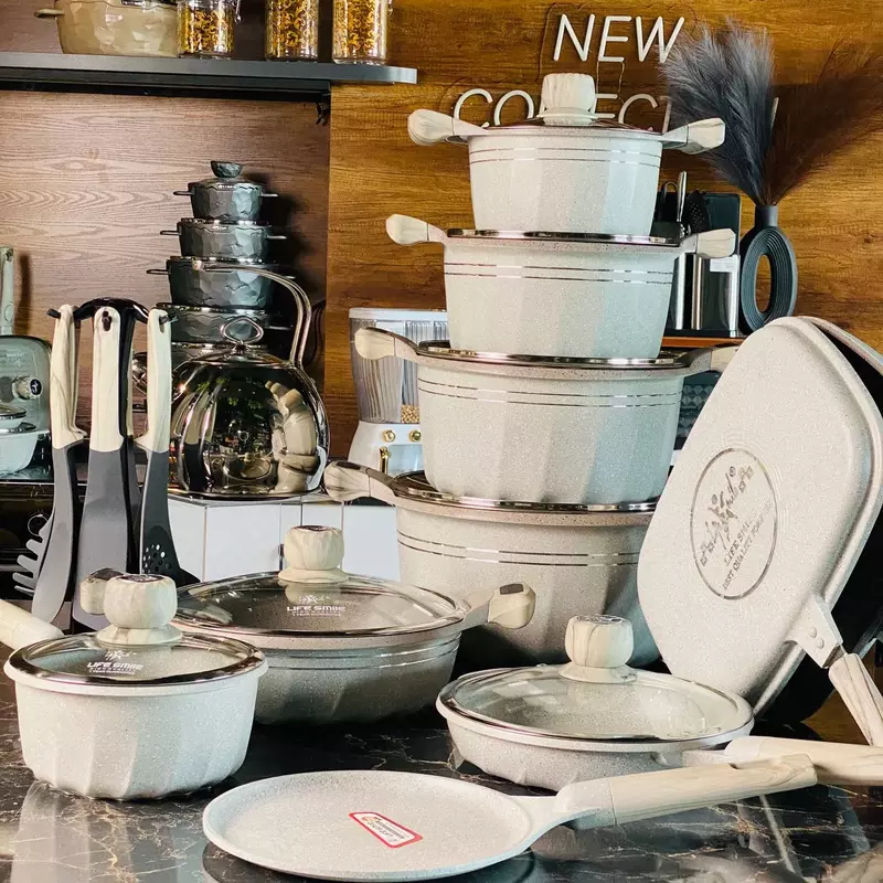 Набор кастрюль с гранитным покрытием от Life Smile