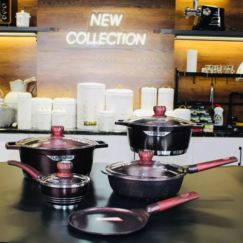Набор кастрюль с гранитным покрытием от Life Smile