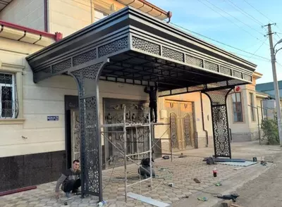  Изготовление металлического навеса (под Заказ) KORKAM PARVOZ (Ассортимент) Металлические Ворота
