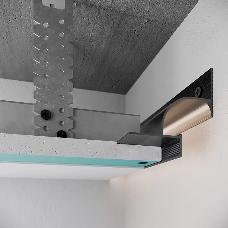 Теневой профиль для гипсокартонного потолка с возможностью освещения. - от {0} сум