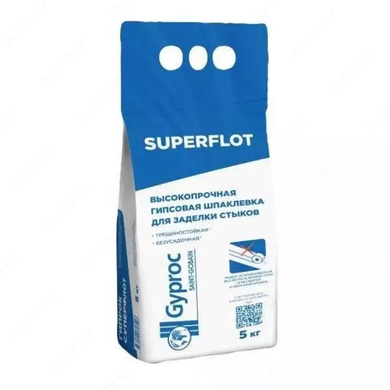 GIPROC SUPERFLOT bo'g'inlar/tikuvlar uchun yuqori mustahkam gipsli shlak