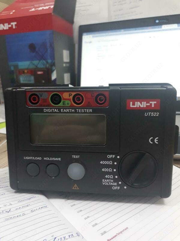 4 725 475.9 сум UNI-T UT522 – прибор для измерения сопротивления заземления до 4000 Ом и измерения напряжения заземления до 400 В АС.