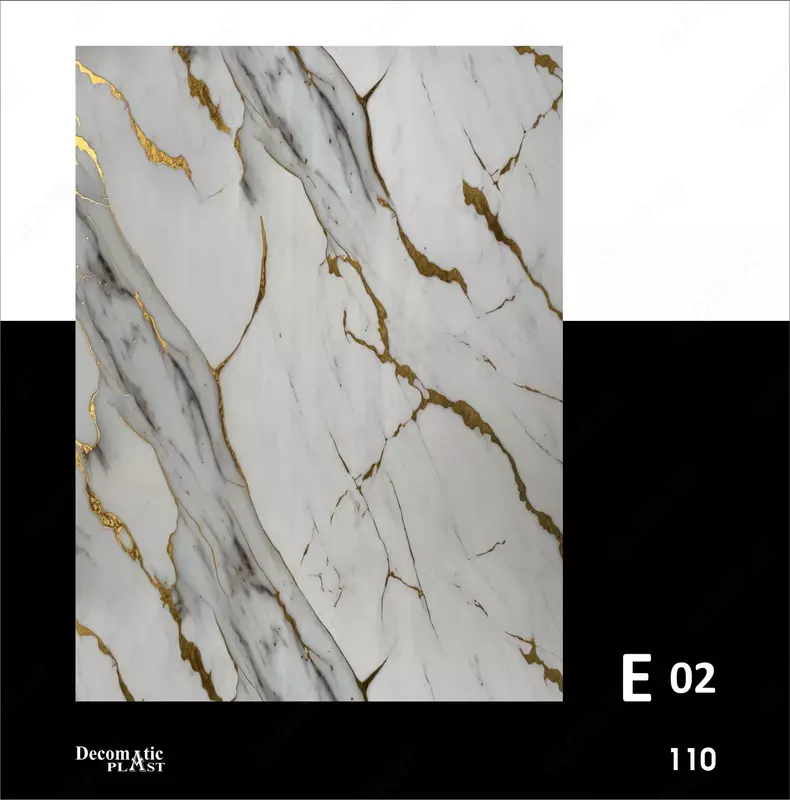 Золотистая декоративная панель из ПВХ 1.22*2.80 E02