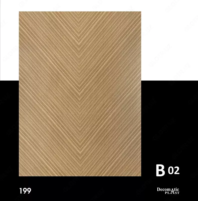 1220 mm x 2800 mm olchamdagi dekorativ PVX panellar B02