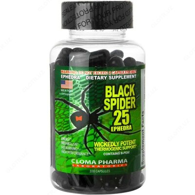 Жиросжигатель Cloma Pharma BLACK SPIDER 25 Fat Burner Energy 100 Capsules