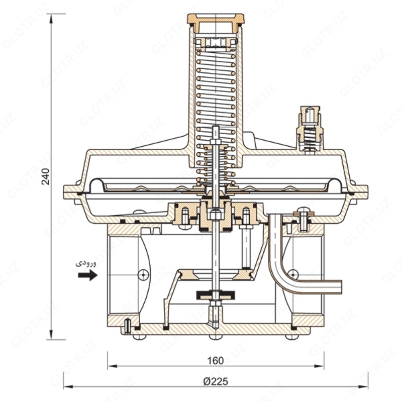 Регулятор газа (рудуктор) dn 50 входное давление: 1-2 бар выходное давление: 55-110 мбар